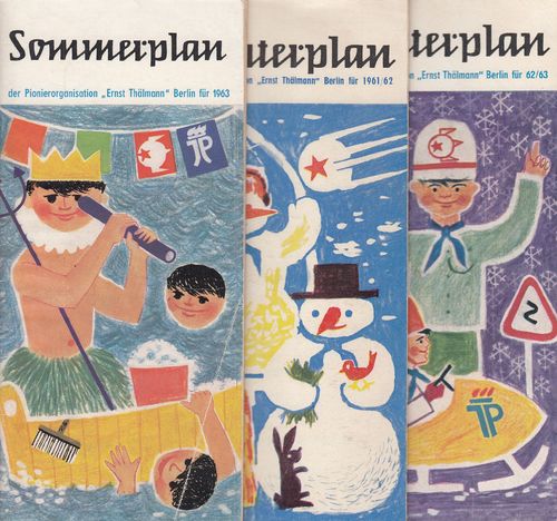 Pionierorganisation E. Thälmann -  2x Winterplan + 1x  Sommerplan 1961-1963 Z2